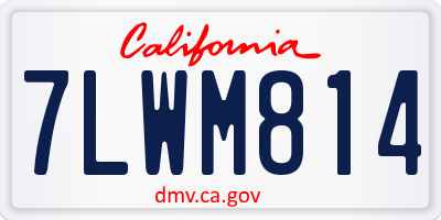 CA license plate 7LWM814