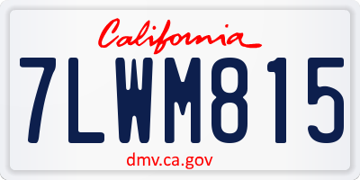 CA license plate 7LWM815
