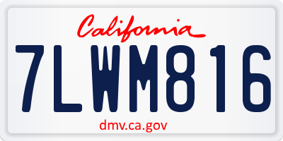 CA license plate 7LWM816
