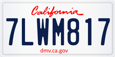 CA license plate 7LWM817