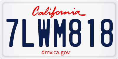 CA license plate 7LWM818