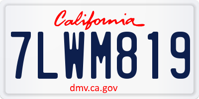 CA license plate 7LWM819
