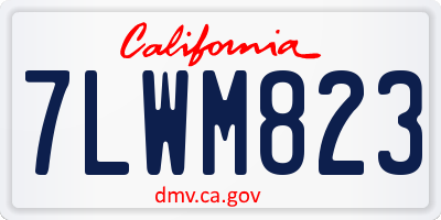 CA license plate 7LWM823