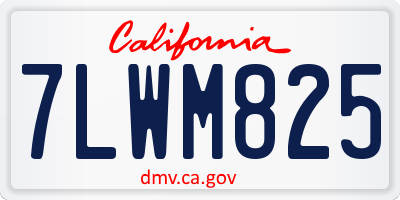 CA license plate 7LWM825
