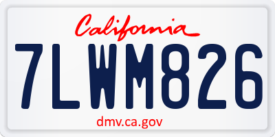CA license plate 7LWM826