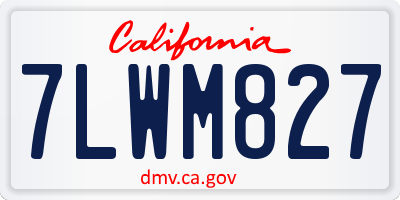 CA license plate 7LWM827