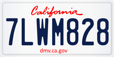 CA license plate 7LWM828