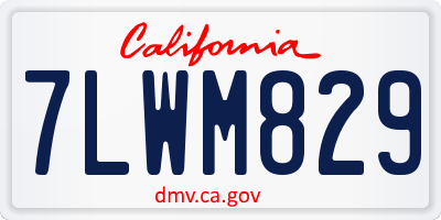CA license plate 7LWM829