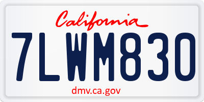CA license plate 7LWM830