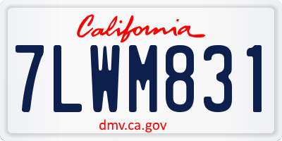 CA license plate 7LWM831
