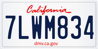 CA license plate 7LWM834