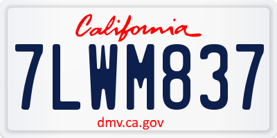CA license plate 7LWM837