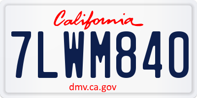 CA license plate 7LWM840