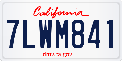 CA license plate 7LWM841