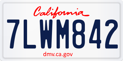 CA license plate 7LWM842