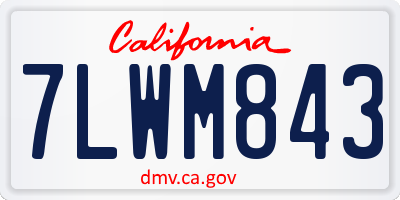 CA license plate 7LWM843