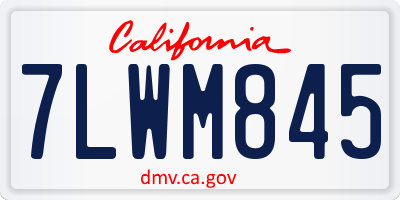 CA license plate 7LWM845