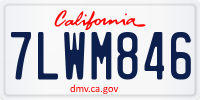 CA license plate 7LWM846