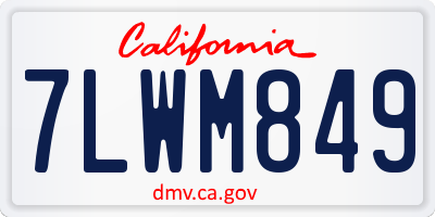 CA license plate 7LWM849