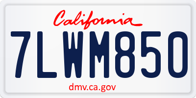 CA license plate 7LWM850
