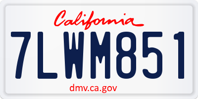 CA license plate 7LWM851