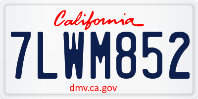 CA license plate 7LWM852