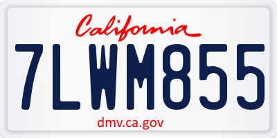 CA license plate 7LWM855