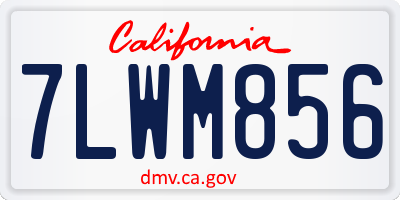 CA license plate 7LWM856