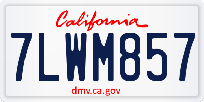 CA license plate 7LWM857