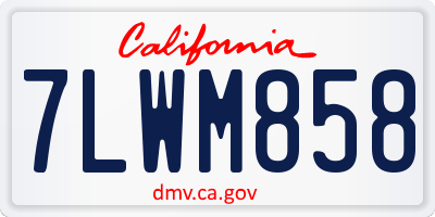 CA license plate 7LWM858