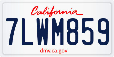 CA license plate 7LWM859