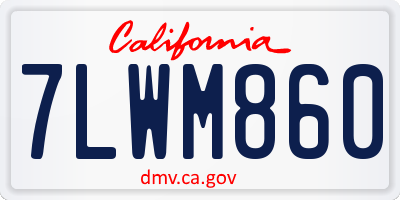 CA license plate 7LWM860