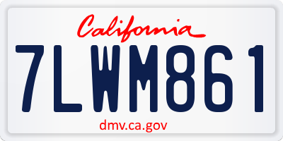 CA license plate 7LWM861