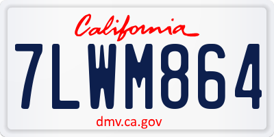 CA license plate 7LWM864
