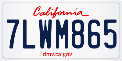 CA license plate 7LWM865