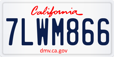 CA license plate 7LWM866