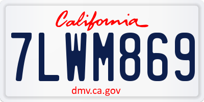 CA license plate 7LWM869