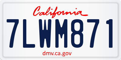 CA license plate 7LWM871