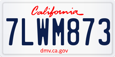 CA license plate 7LWM873