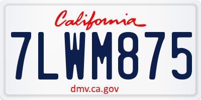 CA license plate 7LWM875