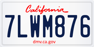 CA license plate 7LWM876