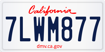 CA license plate 7LWM877
