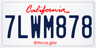CA license plate 7LWM878