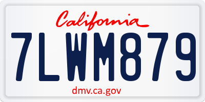 CA license plate 7LWM879