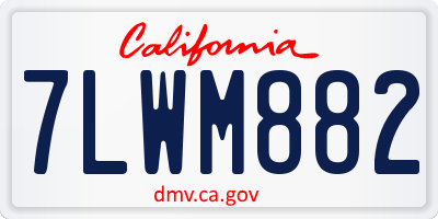 CA license plate 7LWM882