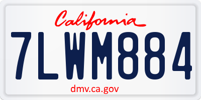 CA license plate 7LWM884