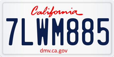CA license plate 7LWM885