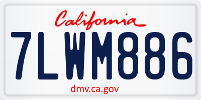 CA license plate 7LWM886