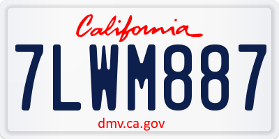 CA license plate 7LWM887