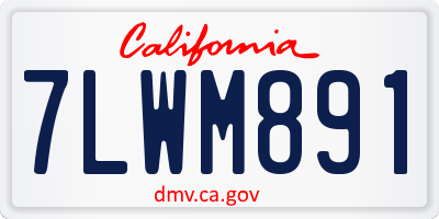CA license plate 7LWM891